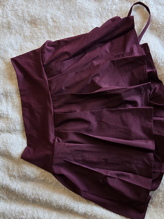 HALARA Dresses & Skirts - HALARA Deep Wine Pleated Skater Skirt